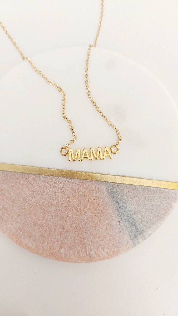 Gold MAMA Necklace Mom Necklace 