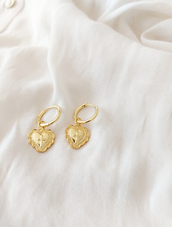 Cross-Heart Charm Earrings Cross-Heart Charm Earrings