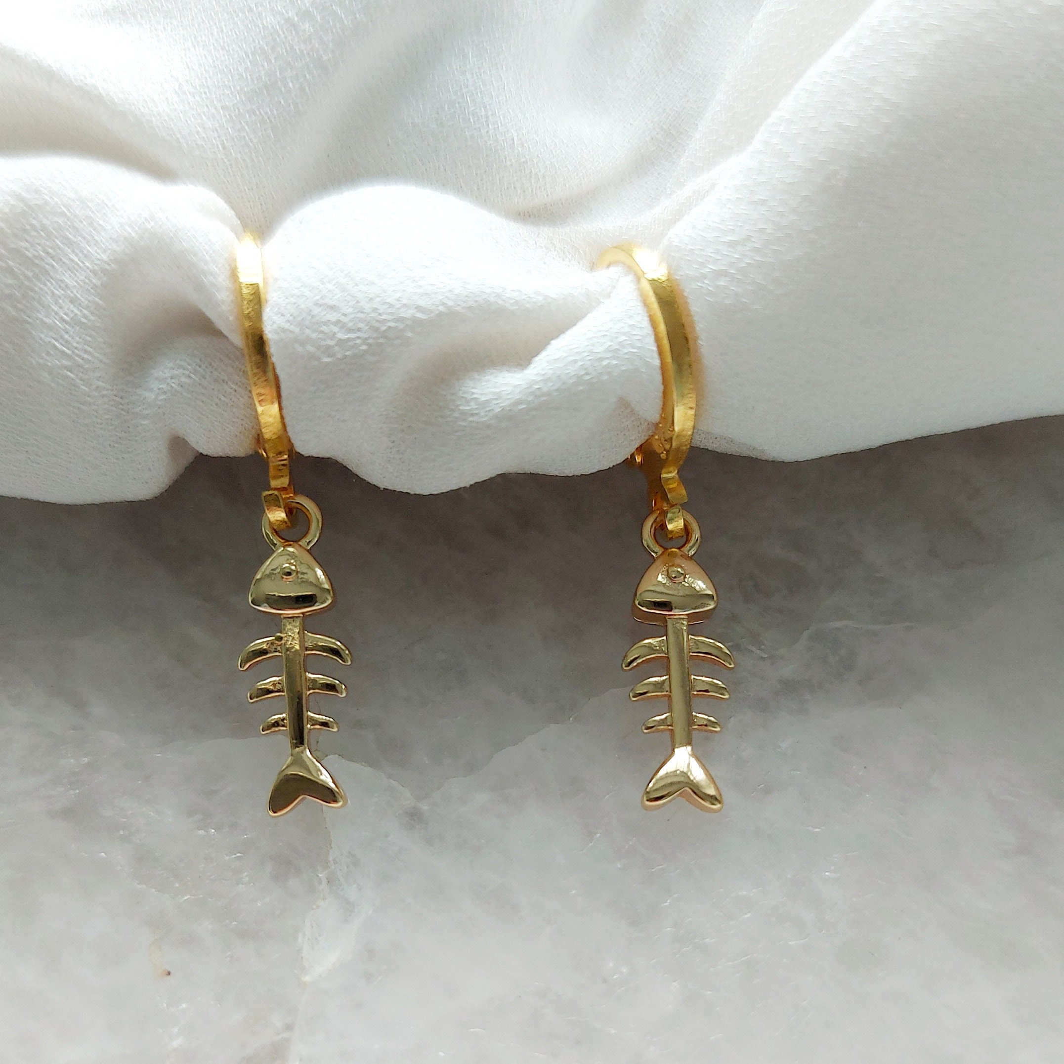 Gold Fish Earrings UK
