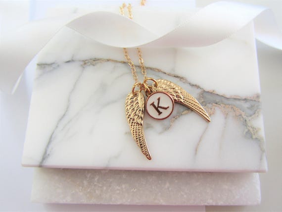 Angel sale letter necklace