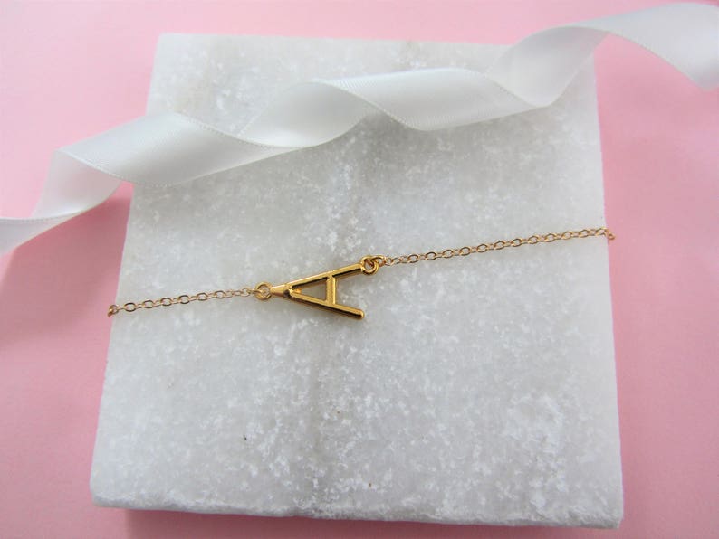 Delicate Gold Letter Charm Bracelet Etsy UK