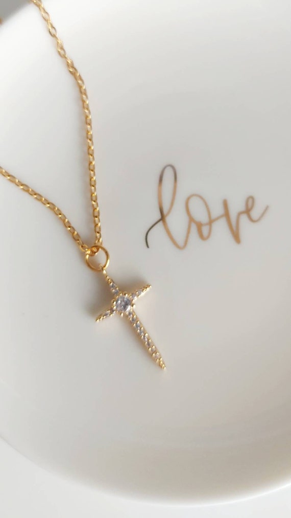 Gold Cross Necklace Cross Pendant 