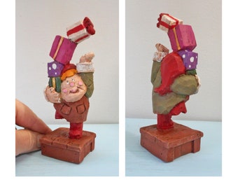 Dancing Christmas Elf with Packages - OOAK