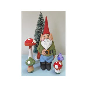 Hand carved woodland Gnome