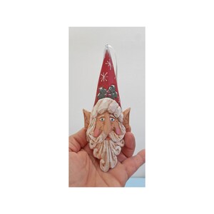 Hand Carved Gnome Christmas Tree Ornament