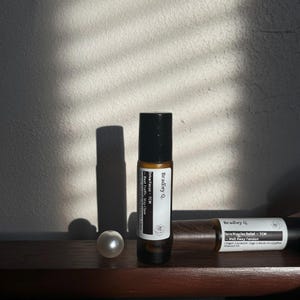 Essential Oil Roll On Skin Care Natural Remedy Stress Relief Therapy Oil Massage Wellness Botanical Blend Travel Size Glass Bottle