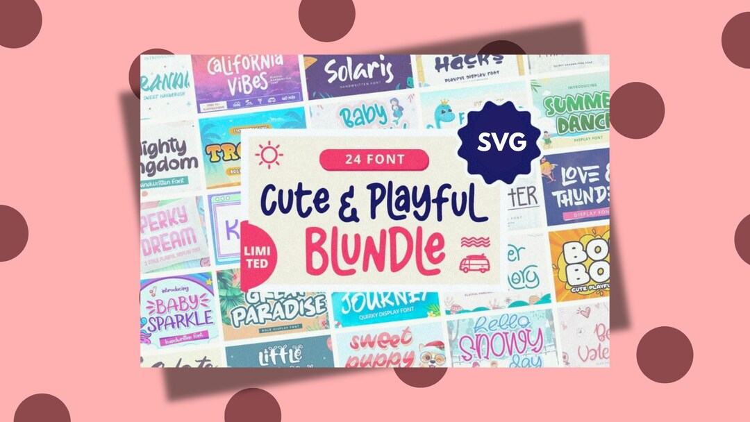 Cute & Playful Font Bundle, Wedding Font SVG Bundle, Handwritten Fonts ...
