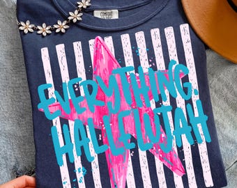 Everything Hallelujah PNG, Preppy Colorful, Christian Faith Sublimation Digital Download