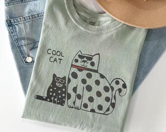 Cool Cat PNG, Sunglasses Cartoon Sublimation Design, Instant Download