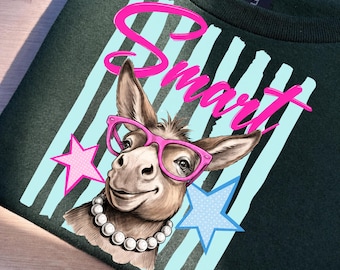 Smart Donkey Funny Humorous PNG, Digital Download