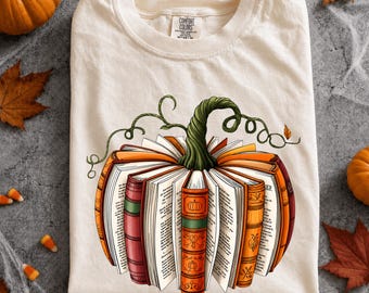 Pumpkin Books Fall Decor PNG, Autumn Digital Download