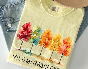 Fall Is My Favorite Color Watercolor Autumn PNG, Fall Clipart Download