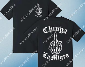 Scheletro di Chinga La Migra PNG, download digitale della grafica del dito medio, protesta PNG, sublimazione per uomini, per donne