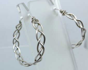 Sterling Silver Hammered Hoop Earrings