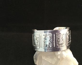 Grandmother or Mother Cuff in Sterling Silver