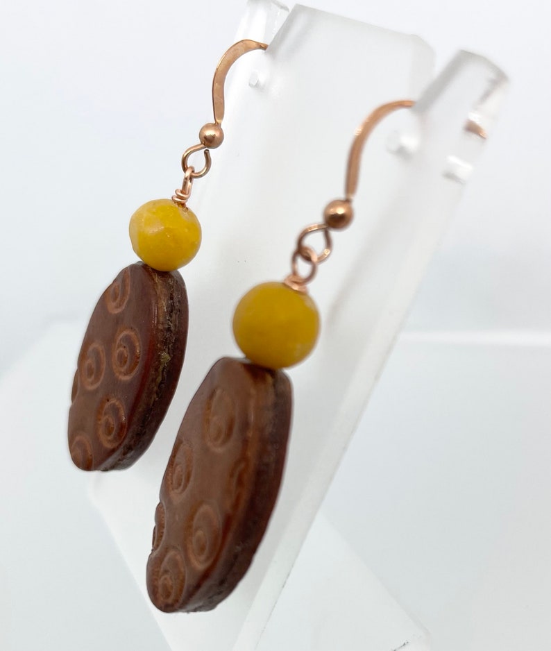Leather Beaded Gullah Inspired Dangle Earrings - Etsy