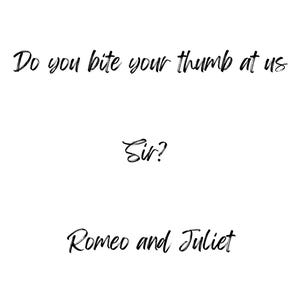 Shakespeare quote poster - Romeo and Juliet wall art - simply minimalist and stylish literature art.