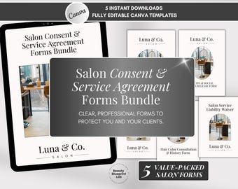 Salon Consent Forms Bundle: Editable Canva Templates (Digital Download)