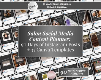 Salon Marketing Planner Instagram Content Calendar Template Beauty Business Social Media Guide Organizer Hair Stylist Instagram Ideas