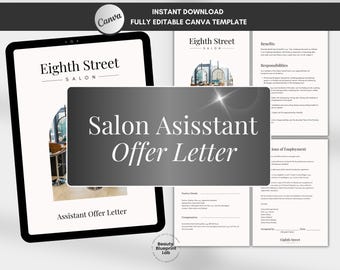 Plantilla editable de carta de oferta para asistente de salón: Incorporación de nuevos empleados (Descargar PDF)