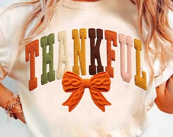 Preppy Thankful Latch Hook Yarn Crochet Png, Boho Fall Png, Give Thanks Png, Thankful PNG, Pumpkin Thanksgiving Png, Faux Yarn Png