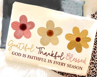 Grateful Thankful Blessed Png, Boho Fall Floral Christian png, Faith Based Autumn Sublimation, Christian Fall png, Fall Religious, Autumn