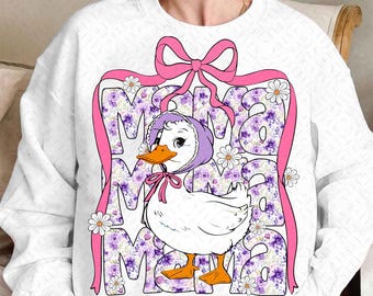 Floral Mama Goose PNG: Mother's Day Sublimation Design (Digital Download)