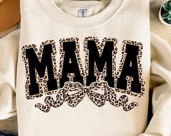 Mama Leopard Coquette Bow PNG, Leopard Mama png, Varsity Mama png, Mama Shirt Png, Retro Mama Png, Mama png, Mothers Day Png Sublimation