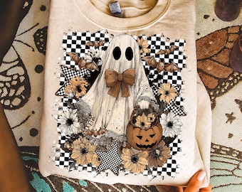 Pizzo fantasma autunnale floreale di Halloween retrò png, Halloween png, Autunno floreale png, Autunno png, Spettrale png, Halloween floreale png, Atmosfere spettrali