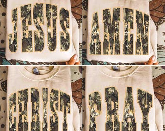 Christian PNG, Coquette Jesus PNG, Camo Faith Png, Pray Amen PNG, Preppy Christian T-Shirt Design, Trendy Jesus Sublimation Digital Download