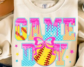 Softball Png, Softball Game Day Png, Softball Mama Png, Softball Donut Png Sublimation, Coquette Softball Bow Png Shirt Design