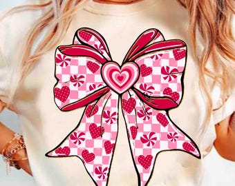 Lazo de corazón coqueto, diseño de San Valentín, diseño de lazo de San Valentín, regalo de San Valentín, corazón de amor, descarga digital de diseño de San Valentín