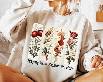 Praying Mama Raising Warriors Png, Christian Mama Png, Floral Mama Png, Mom Life png, Bible Verse Png, Jesus Png, Christian Png,Gift for mom