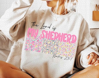 The Lord is My Shepherd Png, Christian Easter Png, Easter Png, Easter Patchwork Png, Retro Easter Bunny Png, Happy Easter Png, Bible Verse