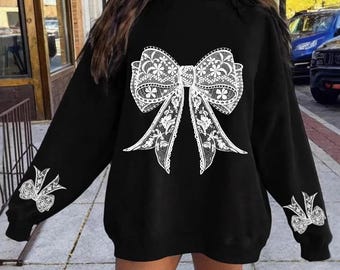 Paquete de lazos de encaje PNG con diseños coquetos, florales, estilo chino y en blanco y negro, perfectos para proyectos de primavera, del Día de la Madre y para niñas
