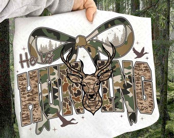 Retro He's Hunting Camo Png, Deer Hunting, Deer Hunting Season, Girls Camo Bow Png, Hunting Season, Duck Hunting Camo Coquette Bow Png