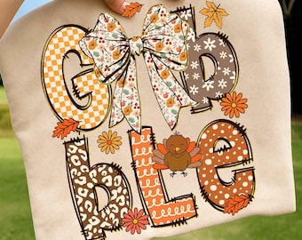 Thanksgiving Gobble Coquette PNG, Turkey PNG, Thanksgiving Sublimation Png, Thanksgiving Digital Download, Fall Png, Preppy Thanksgiving Png