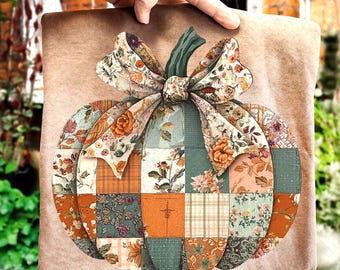 Preppy Quilt Muster Herbst Kürbis Png, Kürbis Spitze Png, Ditsy Blumen Herbst Png, Herbst Png, Coquette Herbst Kürbis Gewürz Png, gemusterter Kürbis