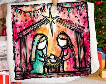 Faith Christmas PNG, Xmas png, Retro Christmas png, Mary Joseph png, Jesus png
