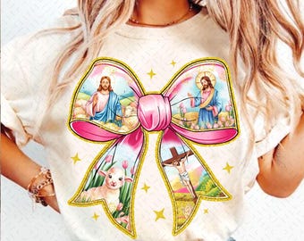 Easter Coquette Bow Png, Easter Coquette Png, Happy Easter Jesus Png, Retro Easter Png, Pink Easter Png, Floral Spring Png, Sublimation