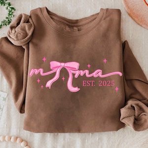 Mama Coquette Png, Preppy Mama Flowers Png, Mama est 2025 Png, Pastel Mother Png, Gift for mom, Happy mother&#39;s day png, retro floral png