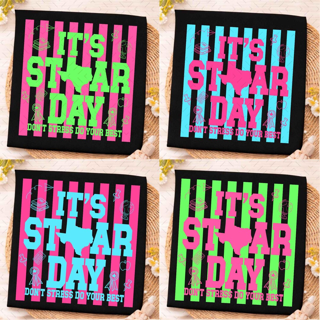 Preppy Test Striped Neon It's Star Day You Got This Png, Teacher Testing, Test Day ...