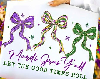 Preppy Mardi Gras Y'all png, Mardi Gras png, Fleur de Lis coquette png, penseelstreek Mardi Gras png, Mardi Gras Coquette png, Louisiana png