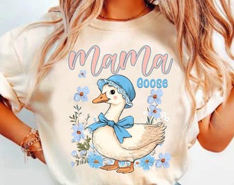 Floral Mama Goose PNG: Vintage Coquette Sublimation (download digitale)