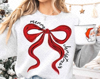 Merry Christmas Bow png, Christmas Coquette Bow PNG, Christmas png, Merry Christmas png, Christmas Shirt png, Preppy Christmas, Winter png