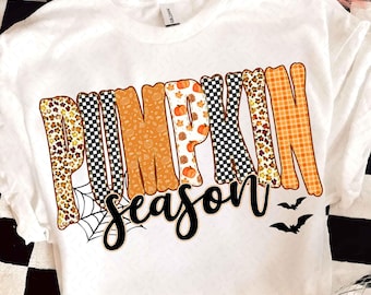 Retro Pumpkin Season PNG, Leopard Checkered Fall Sublimation Design, Autumn Floral Coquette Bow PNG, Glitter Thanksgiving Shirt Png