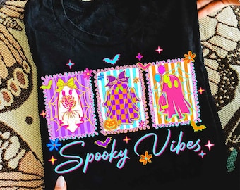 Retro Halloween Ghost Neon Png, Trendy Neon Spoky Vibes Png, Colorful Halloween Png, Spooky Season Png, Cute Boo Ghost Coquette Png