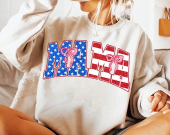 American Mama 4th of July PNG: Retro USA Flag (Digital Download)