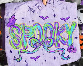 プレッピーで不気味なコケットPNG、パステルカラーのハロウィン昇華デザイン、ガーリーなゴーストコウモリパンプキンリボン、秋PNG、トレンディなハロウィン昇華デザイン