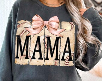Vintage Baseball Mama PNG: Coquette Game Day Design (Digital Download)